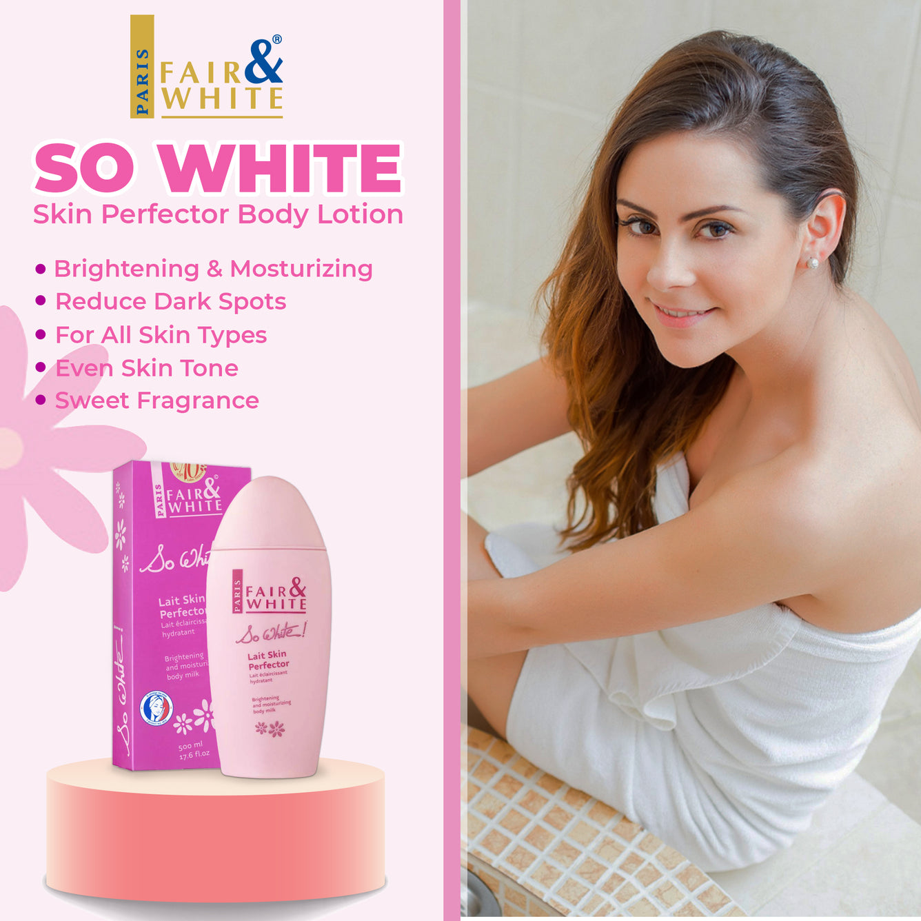 So Smooth so lovely whitening lotion- 500ml - Al Bassit Mini Mart